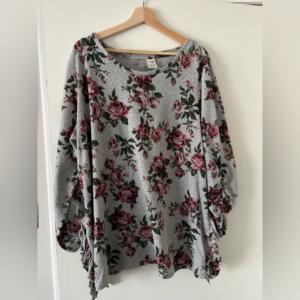Floral Terra and Sky light sweater